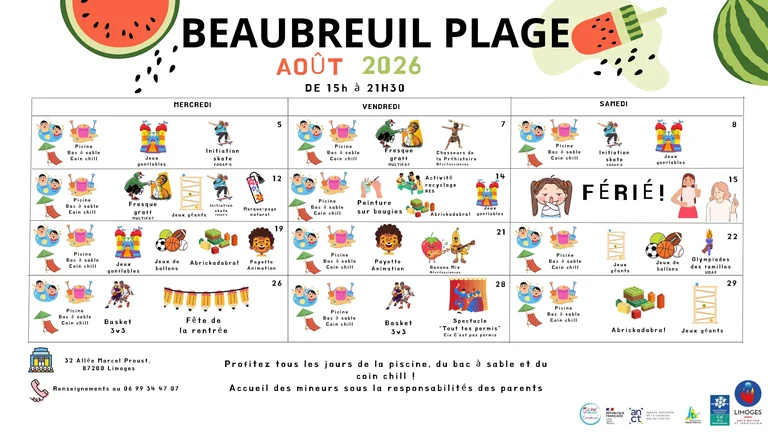 Beaubreuil Plage revient gratuitement cet été à Limoges