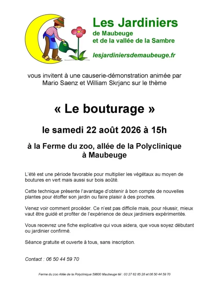 À Maubeuge, apprenez le bouturage le 22 août