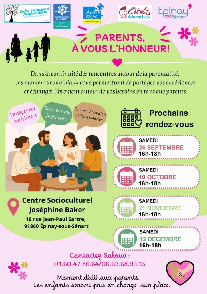 Parents à l’honneur : atelier gratuit à Épinay le 12 décembre
